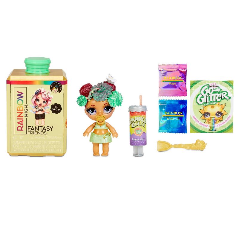 Rainbow High Fantasy Friends Series 2 – Perfume Bottle Package Really Sprays Glitter and Dolls Spit Slime