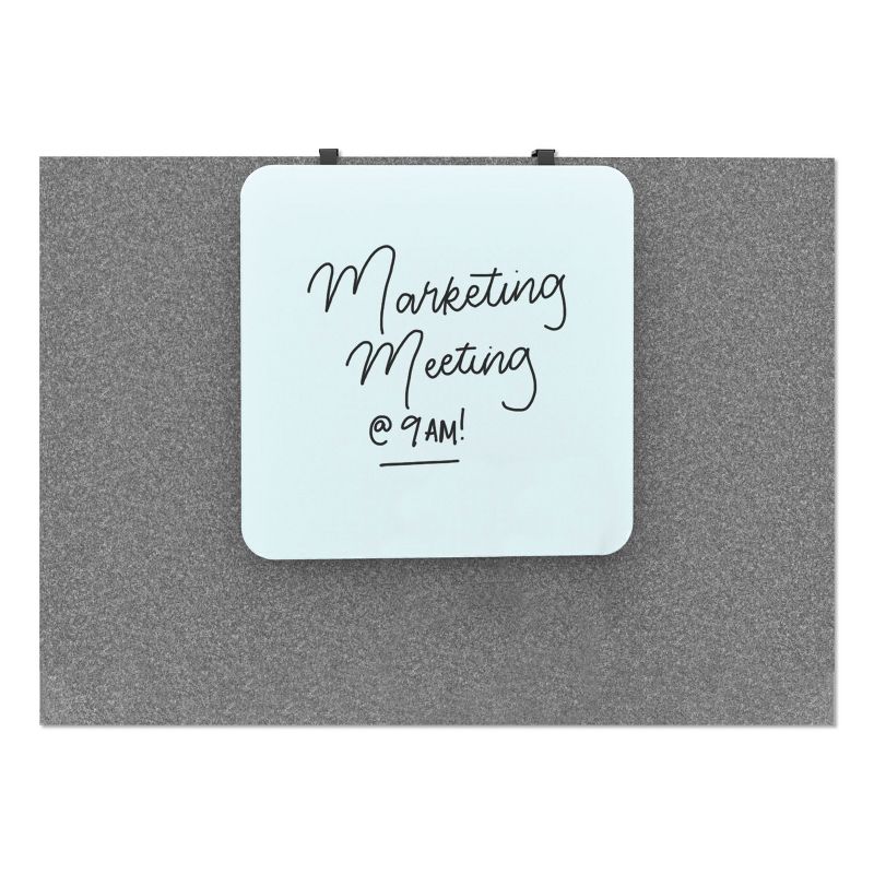 U Brands Cubicle Glass Dry Erase Board, 12 x 12, White 3690U0001