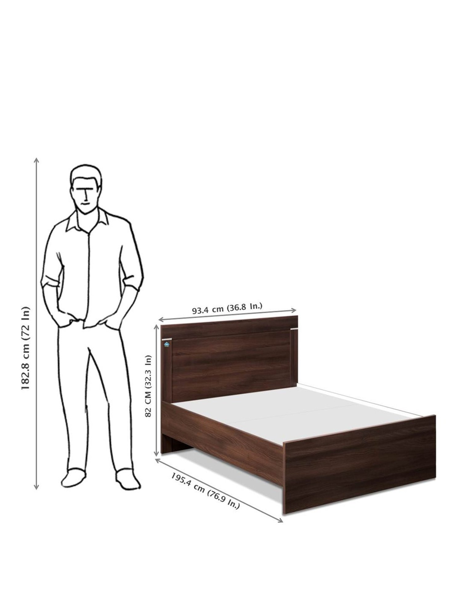 Delite Kom Treasure Acacia Dark Engineered Wood Single Bed