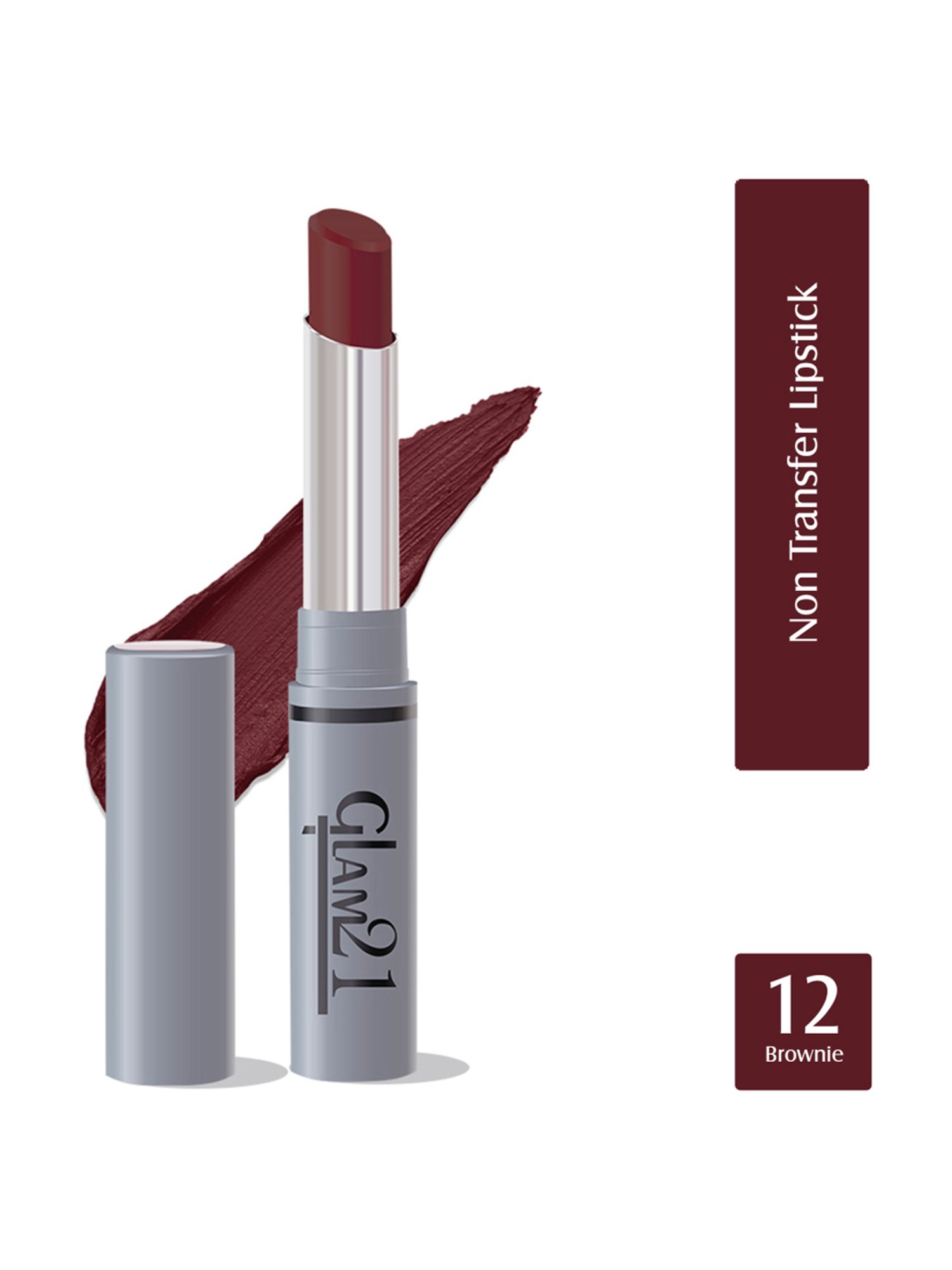 Glam21 Non Transfer Lipstick 12 Brownie - 2.8 gm