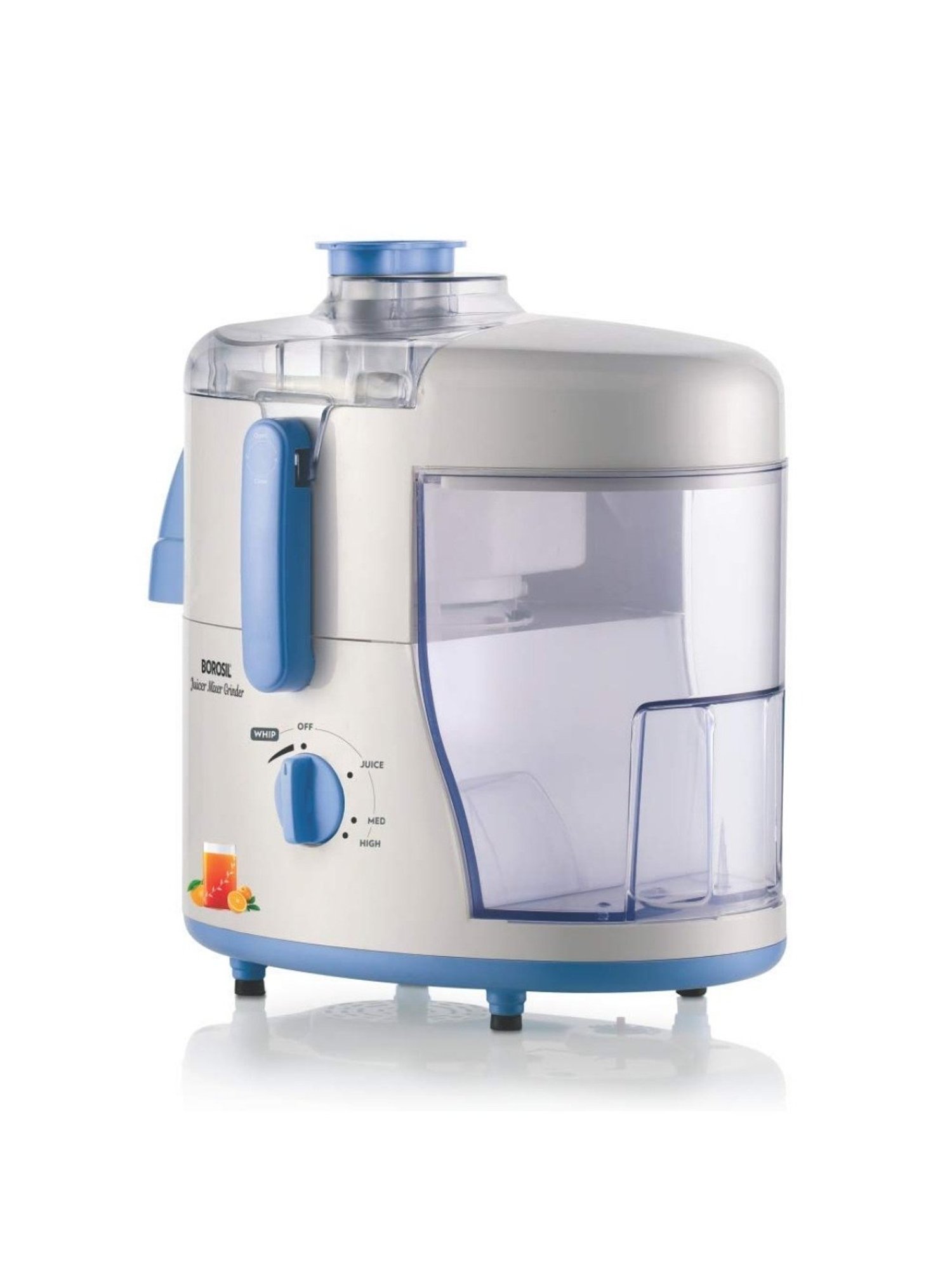 Borosil Juicer Mixer Grinder 500W, 1L with 2 Jar & 100 Percent copper motor (Silver)