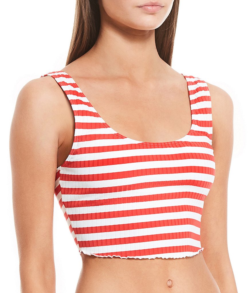 kate spade new york Dandelion Floral Mini Ruffle Swim Top