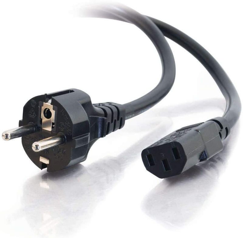 Monoprice Power Cord - 6 Feet - Black | CEE 7/7 SCHUKO (Europe) to IEC 60320 C13, 18AWG, 5A/1250W, 250V, 3-Prong