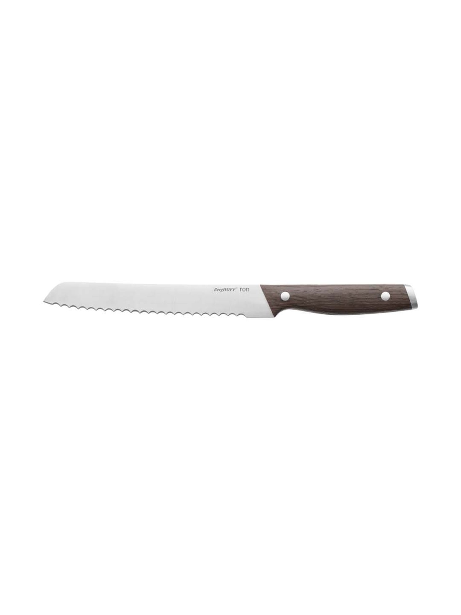 BERGHOFF Ron Silver & Brown Wood Bread Knife - Set of 1