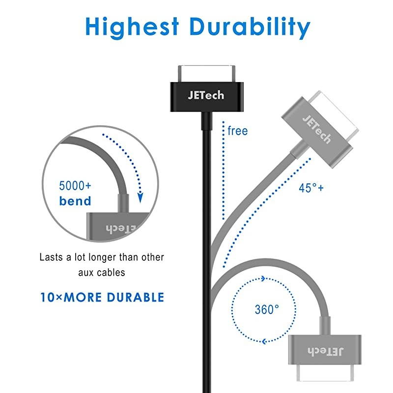 USB Sync and Charging Cable Compatible iPhone 4/4s, iPhone 3G/3GS, iPad 1/2/3, iPod, 3.3 Feet (Black)