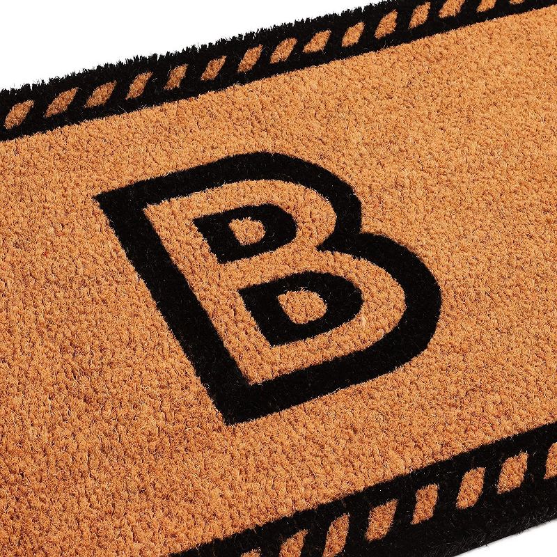 Juvale Monogrammed Letter B Coir Door Mat Welcome Doormat Indoor Outdoor Nonslip Front Rugs 17"x30"