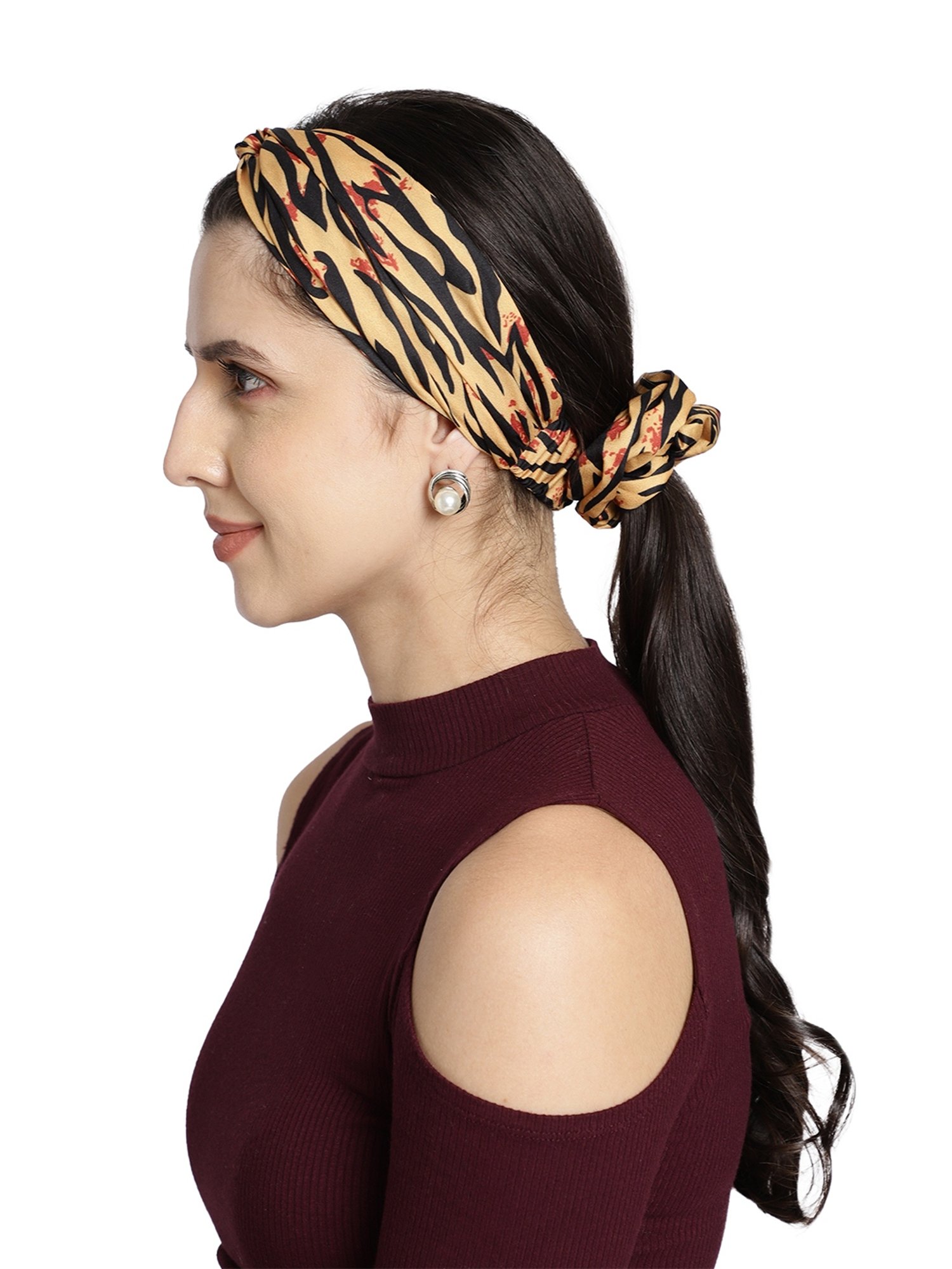 Aditi Wasan Yellow Printed Head Bands Pack of 2