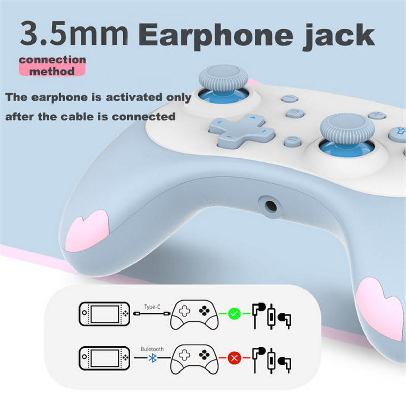 IINE Cat 4nd Wireless Controller For Nintendo Switch /Switch Lite Gamepad Joystick Voice Wake UP Headphone Plug