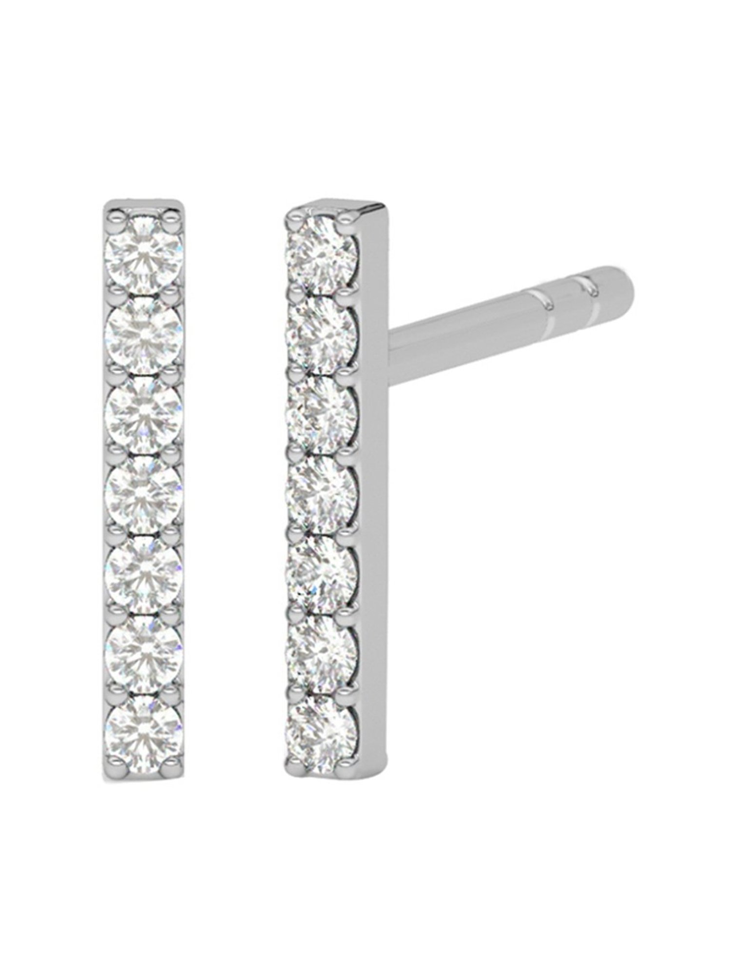 Clara 92.5 Sterling Silver Minimal Daily Wear Bar Stud Earrings for Kids Girls