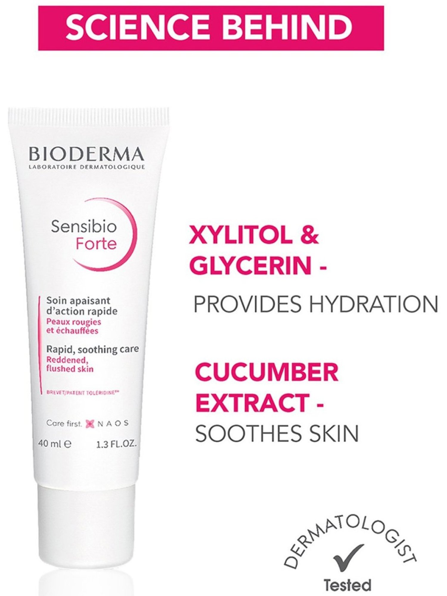 Bioderma Sensibio Forte Rapid Soothing Cream Sensitive Skin Redness - 40 ml