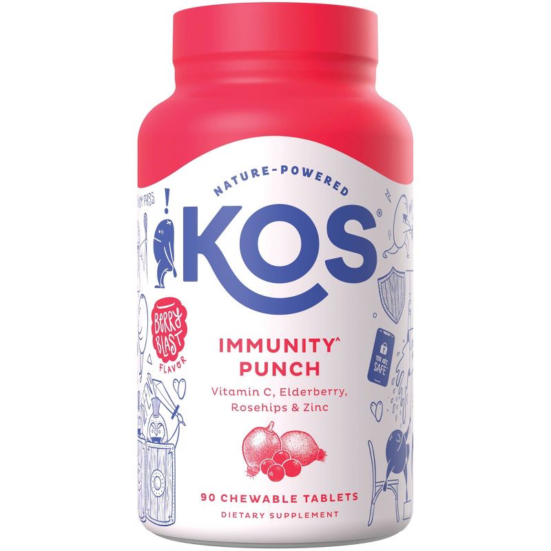 KOS Immunity Punch Chewable Tablets - Sour Berry Blast - 90ct