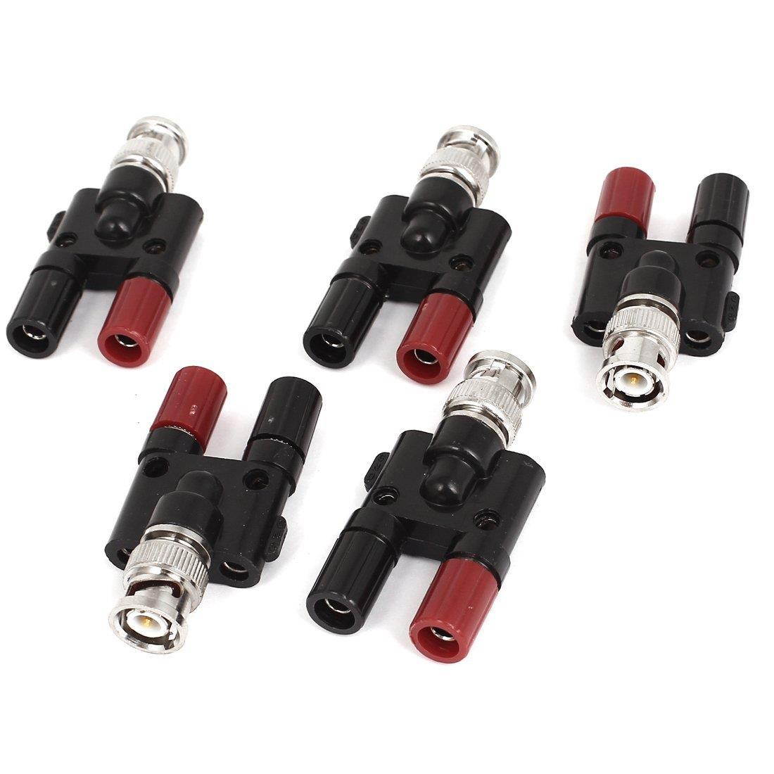 Uxcell a15060400ux0502 BNC Male Plug to Two Banana Female Jack Coaxial Connector Adapter (Pack of 5)