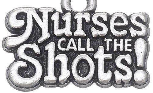 Message Charm, Hidden Hollow Beads Fashion Lanyard Necklace, Women's super strong chain lanyard for ID badge holder and keys, 34" long (Nurses call the shots)