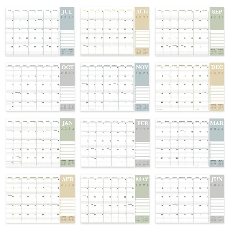 2021-22 Academic Desktop Calendar Professional Monthly - The Time Factory