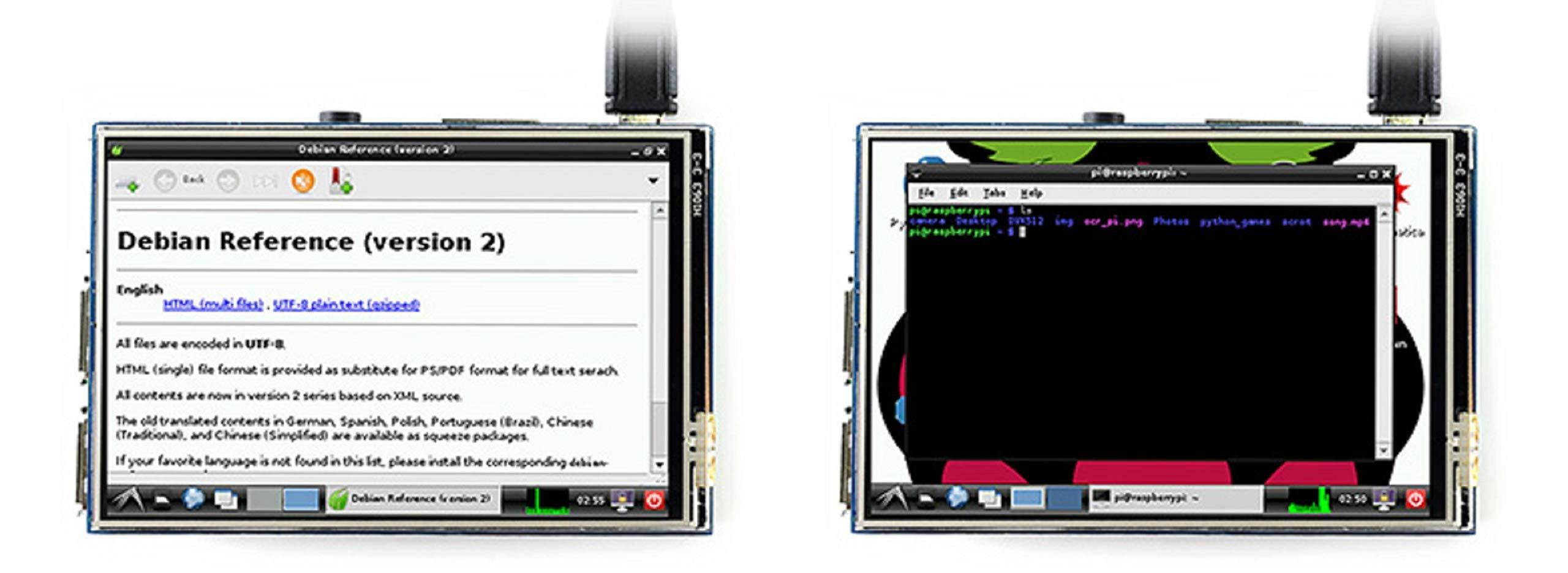 3.5 inch Resistive Touch Screen IPS LCD 480x320 Hardware Resolution XPT2046 Controller for Any Revision of Raspberry Pi (3B+/3B/2B/A+/B+)