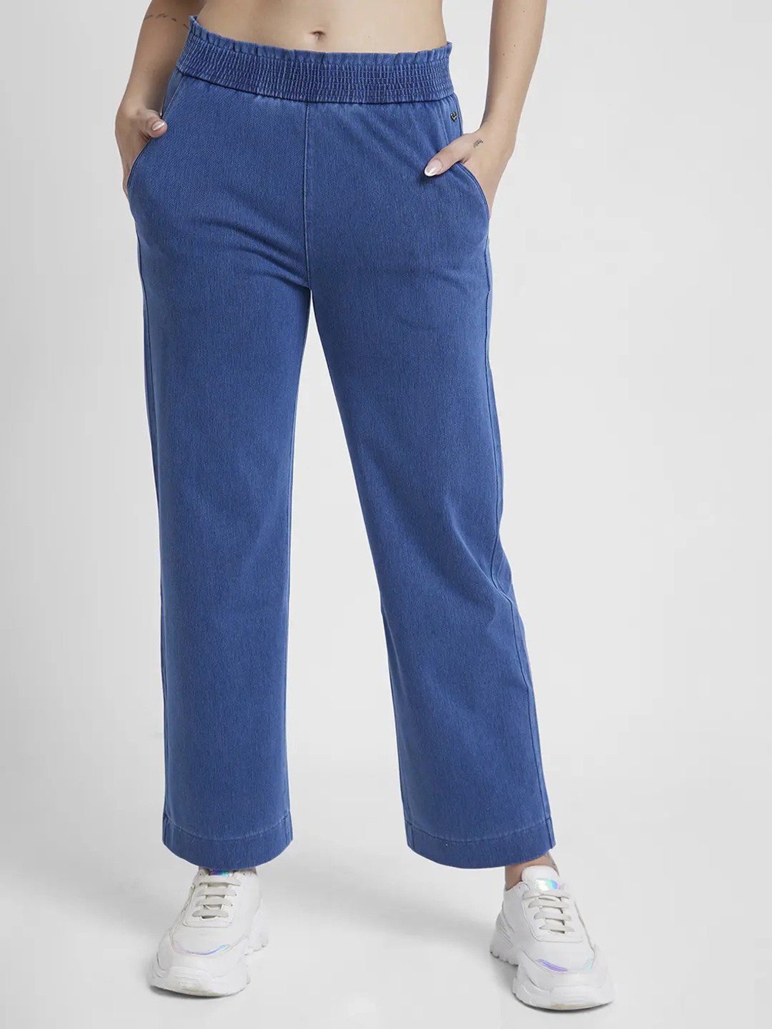 Spykar Blue Regular Fit Trackpants