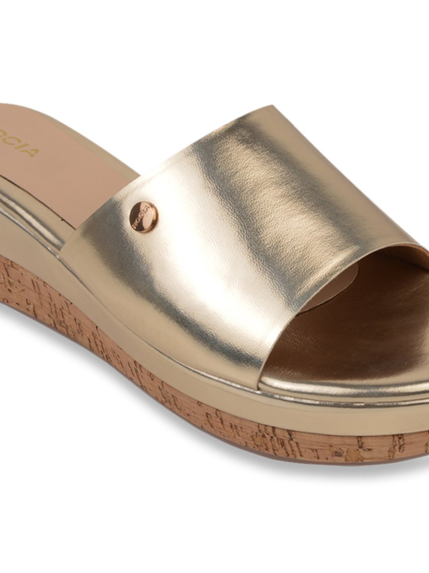 Rocia by Regal Women's Golden Casual Wedges