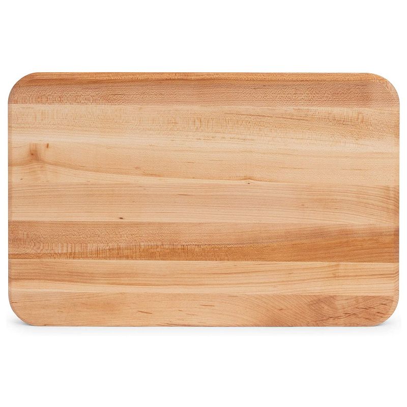 John Boos Maple Wood Edge Grain Reversible Kitchen Butcher Block 18 x 12 x 1.25 Inches Cutting Board with 3 Piece Maintenance Oil Set