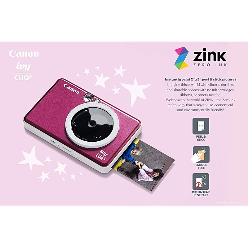 IVY CLIQ+ Instant Camera Printer Smartphone Photo Printer Via BluetoothR Ruby Red