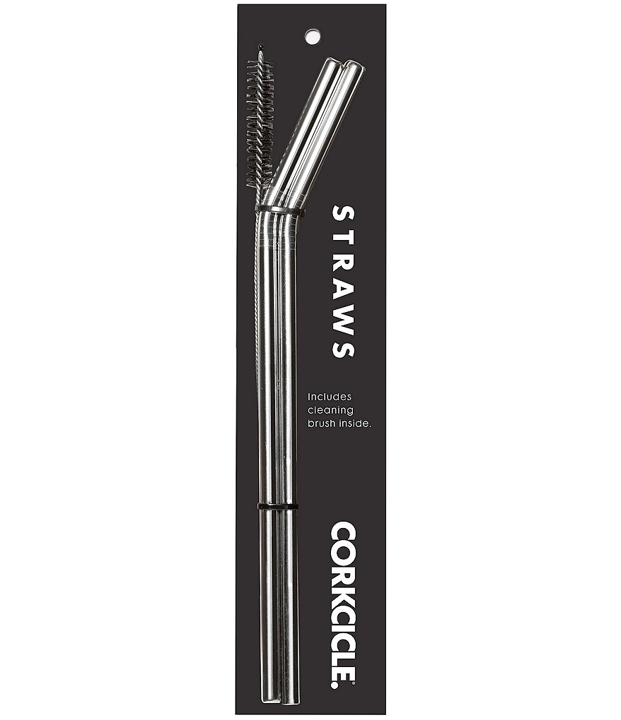Corkcicle Stainless Steel Angled Straws, 2-Pack