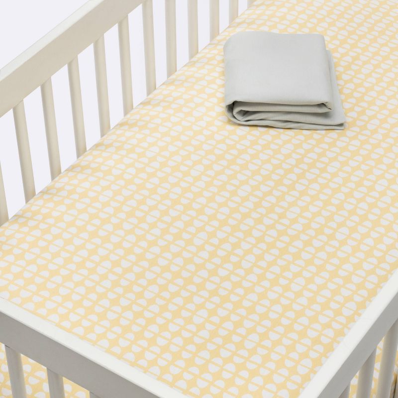 Fitted Crib Sheet Jersey Sheet - Cloud Island™ Half Circles/Gray Mustard Yellow/Gray 2pk