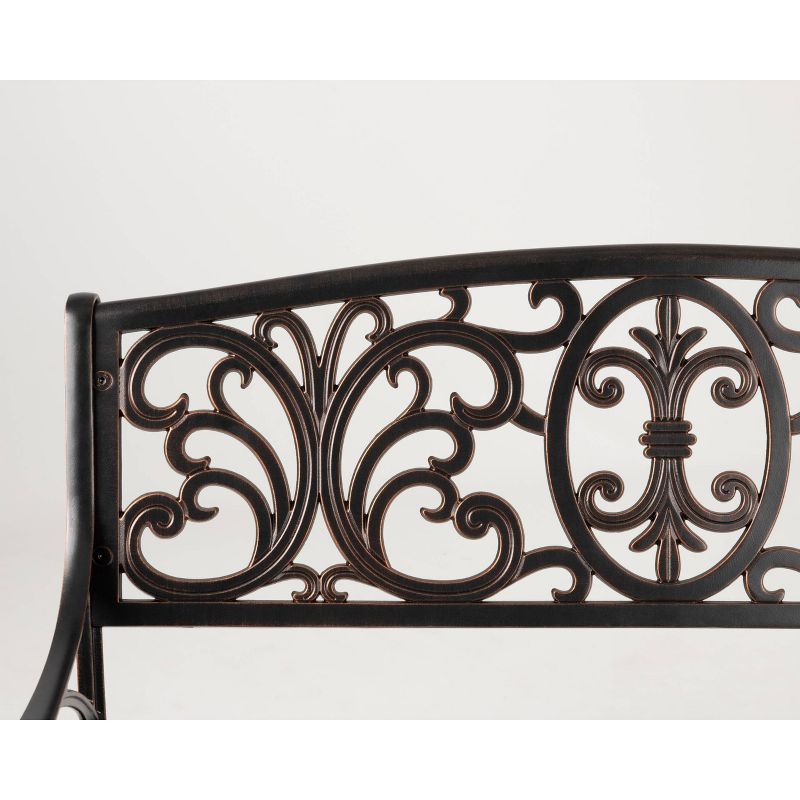 Decatur Aluminum Patio Bench - Antique Bronze - Balkene Home