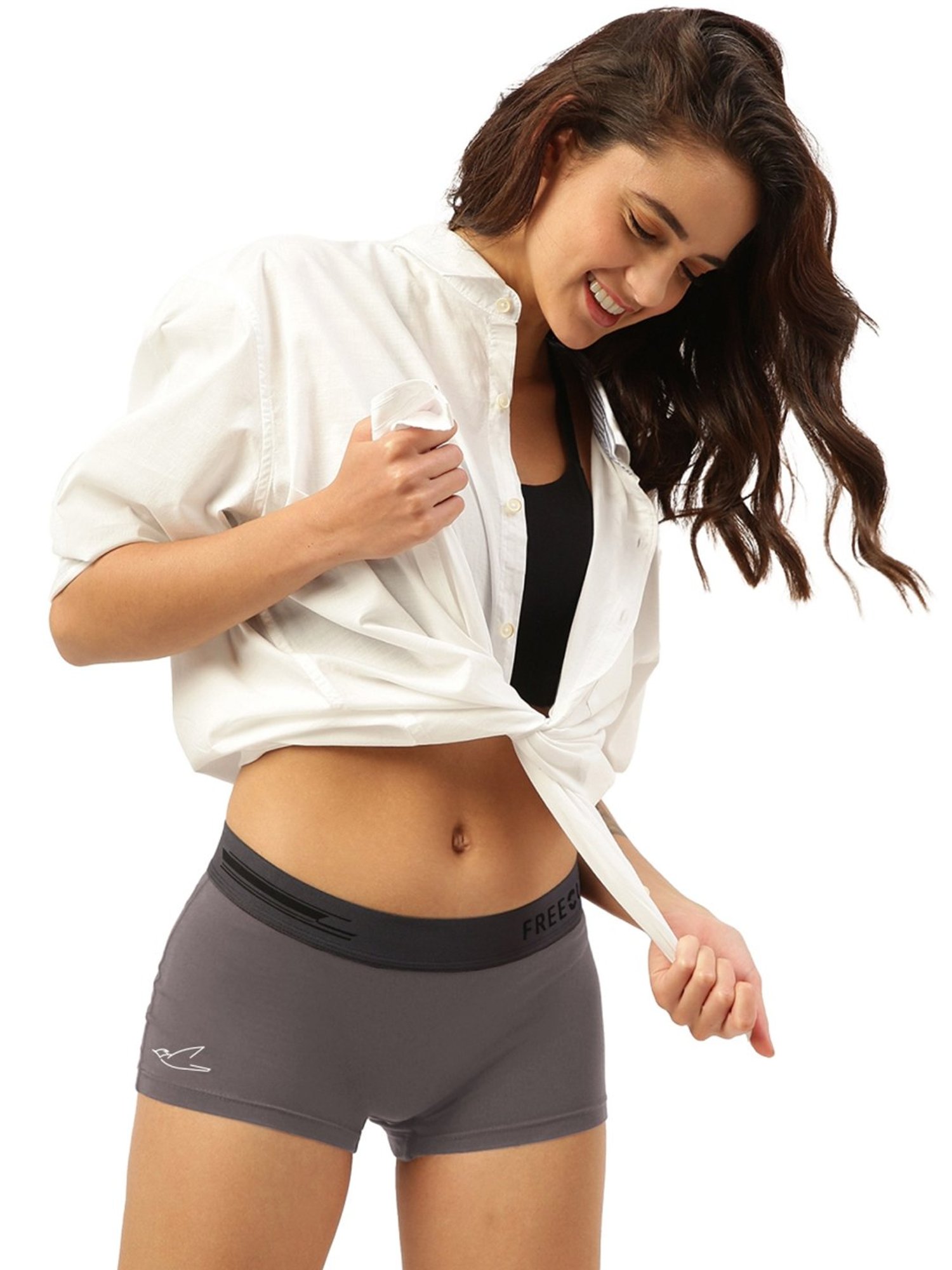 Freecultr Multicolored Plain Boy-Shorts Panties - Pack Of 3