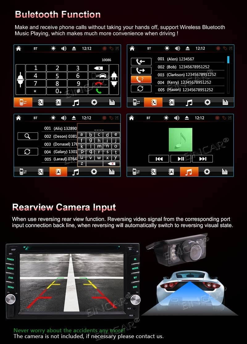 2 Din Car Stereo with Touch Screen Bluetooth Car Radio in Dash Headunit DVD CD Player Double Din Car Radio Receiver with GPS Map Card/Backup Camera/AM FM RDS/Steering Wheel Control/Remote Control/USB