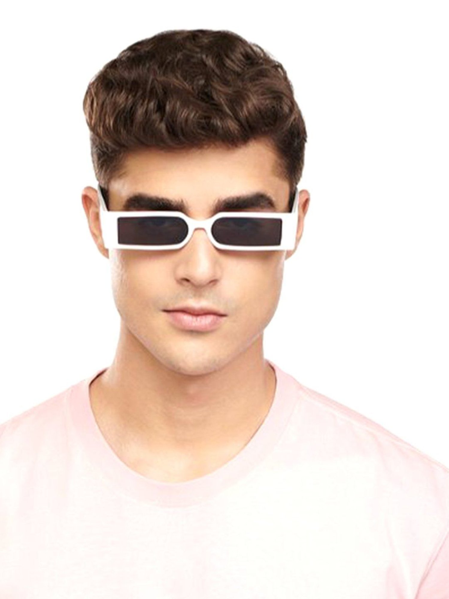 OJOS Grey Rectangular Polarised and UV Protected Lens Unisex Sunglasses