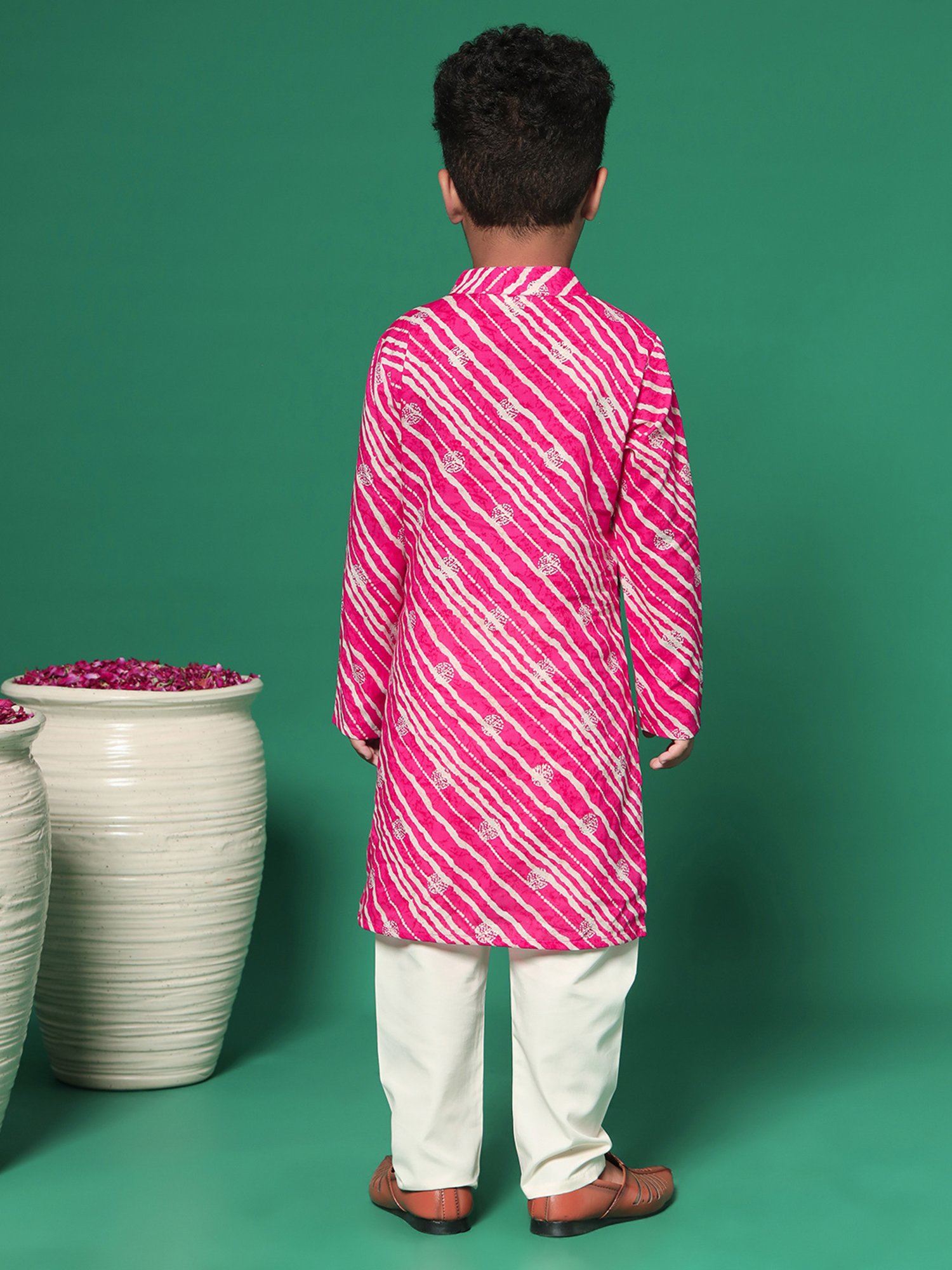 READIPRINT FASHIONS Kids Pink & White Printed Full Sleeves Kurta with Pyjamas