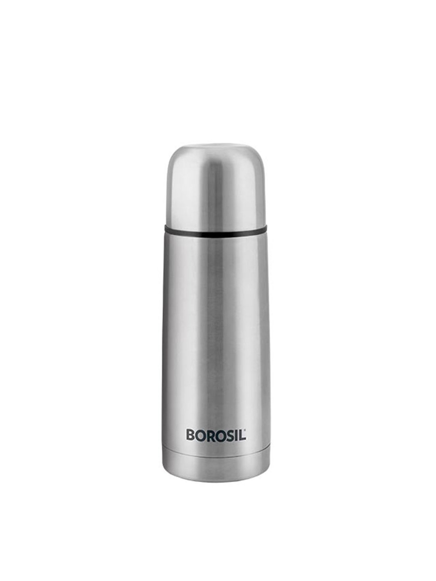 Borosil Silver Thermo Flip Type Stainless Steel Flask - 350 ml