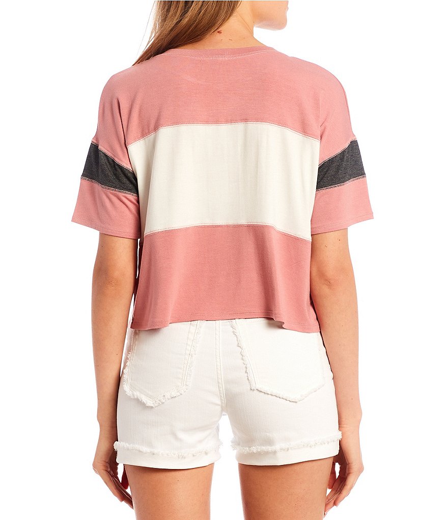 Moa Moa Colorblock Slouchy Short Sleeve Tee