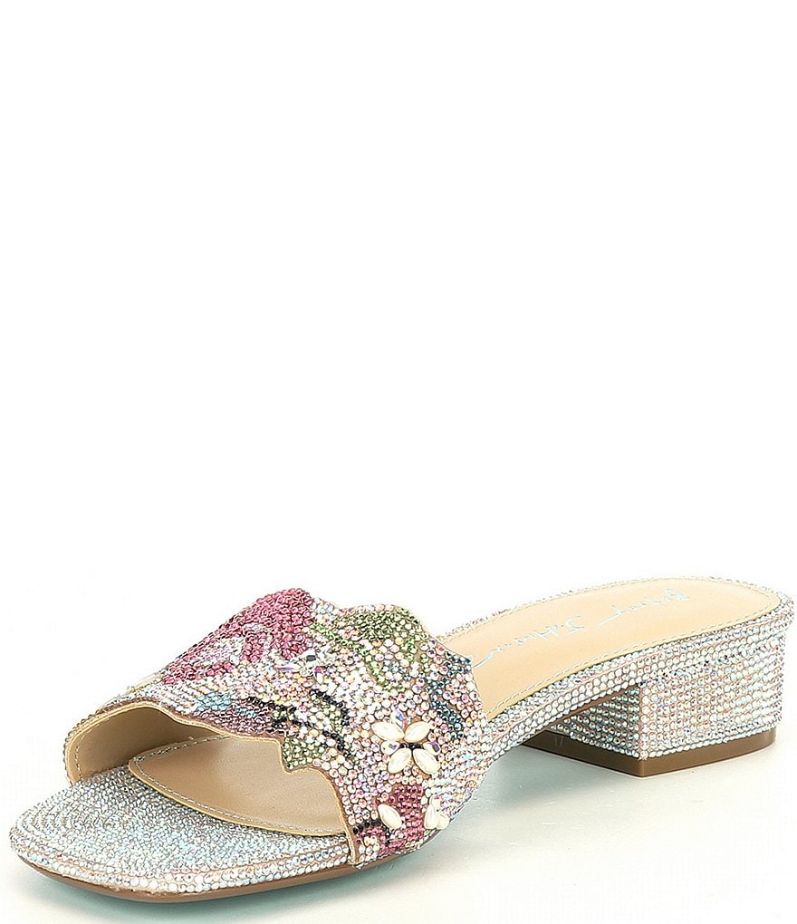 Blue by Betsey Johnson Lins Rhinestone Embellished Dress Slides