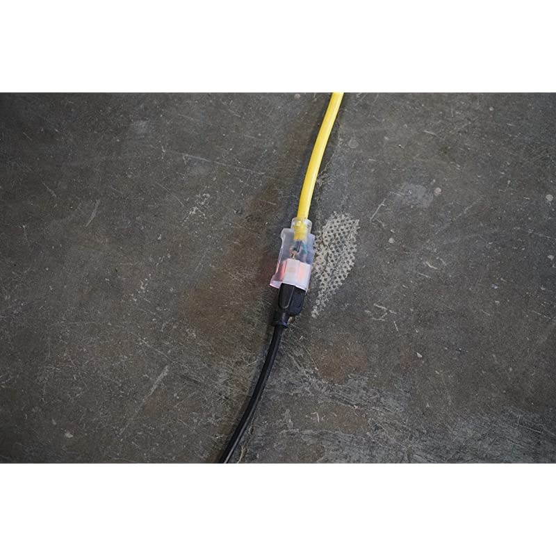 25890002 2589SW0002 Outdoor Cord123 American Made SJTW Heavy Duty 3 Prong Extension Cord Water Resistant Vinyl Jacket for Commercial Use and Major Appliances Foot Yellow 100 Feet