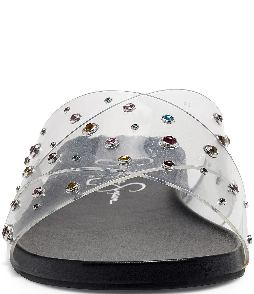 Jessica Simpson Tislie Clear Rhinestone Flat Sandals