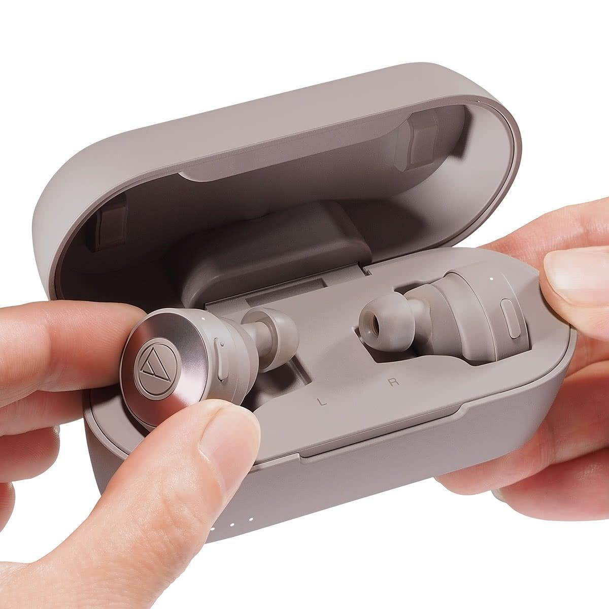 AudioTechnica ATH-CKS5TW Solid Bass True Wireless Headphones (Khaki)