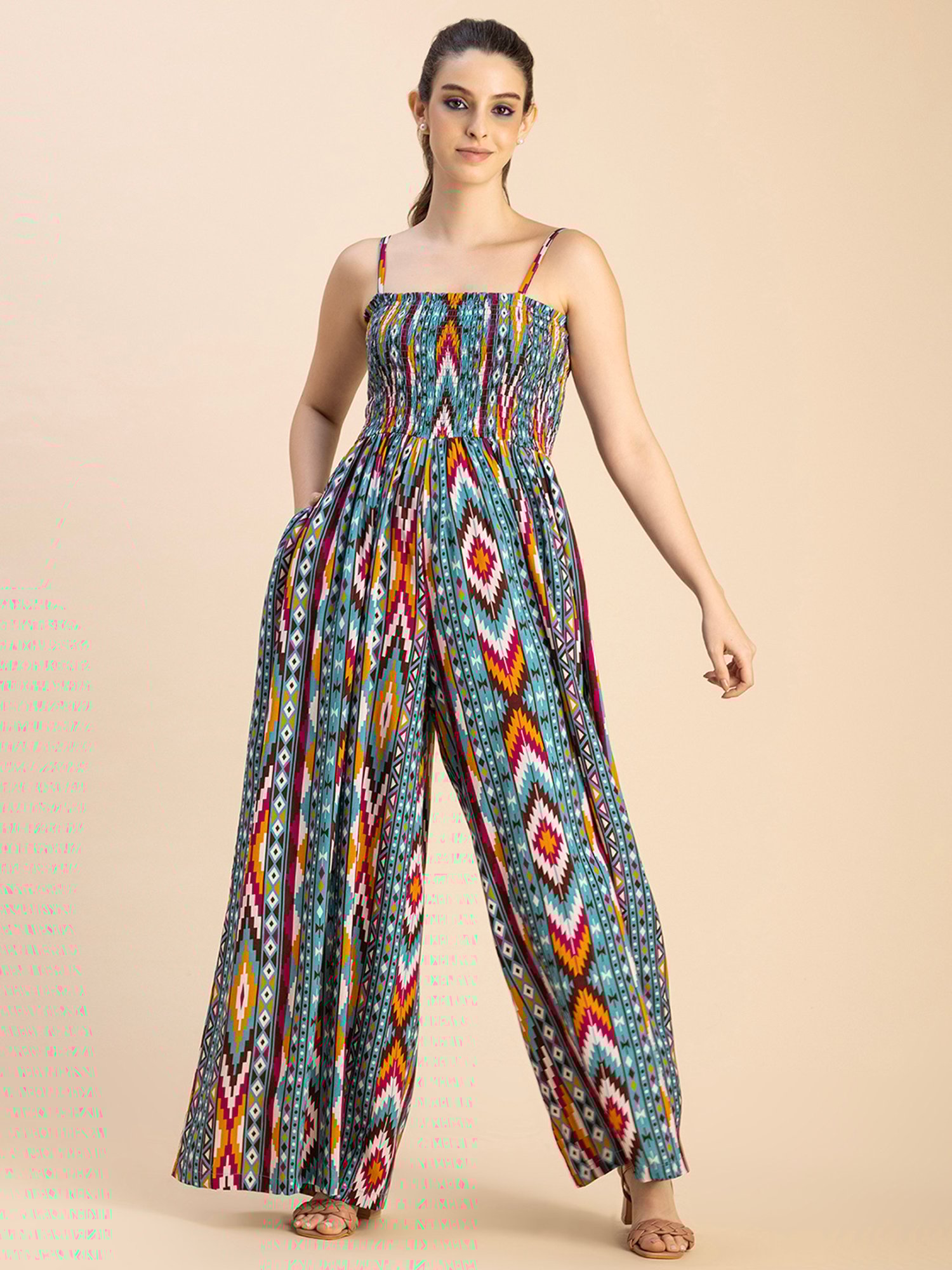 Moomaya Multicolor Printed Jumpsuit