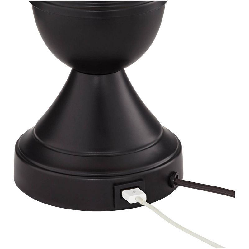 Regency Hill Black Shade USB LED Touch Table Lamps Set of 2
