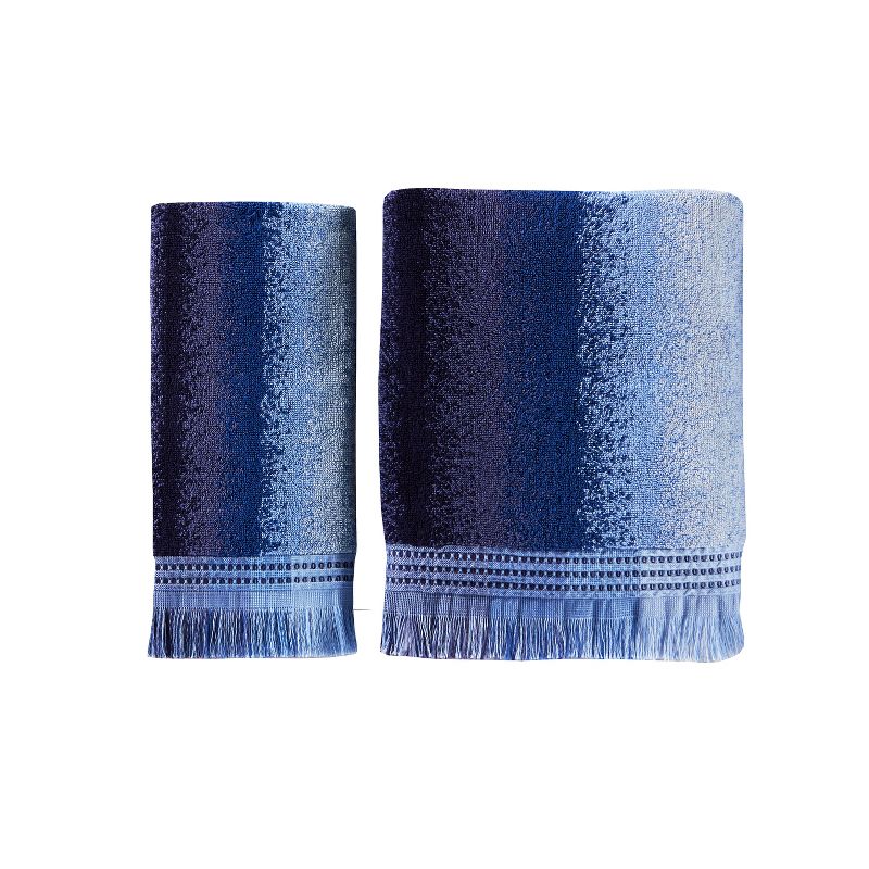 Stripe Jacquard Bath Towel Blue - Saturday Knight Ltd.