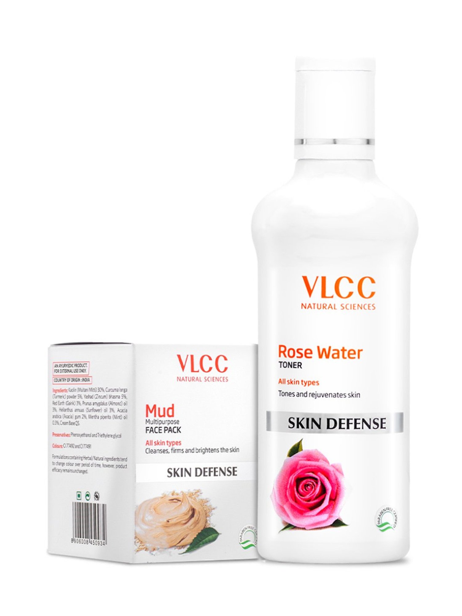 VLCC Rose Water and Mud Face Pack Combo