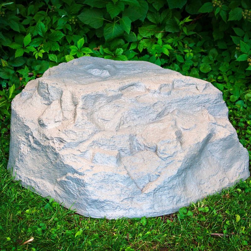 32" Textured Painted Garden Stone - Gray - Emsco