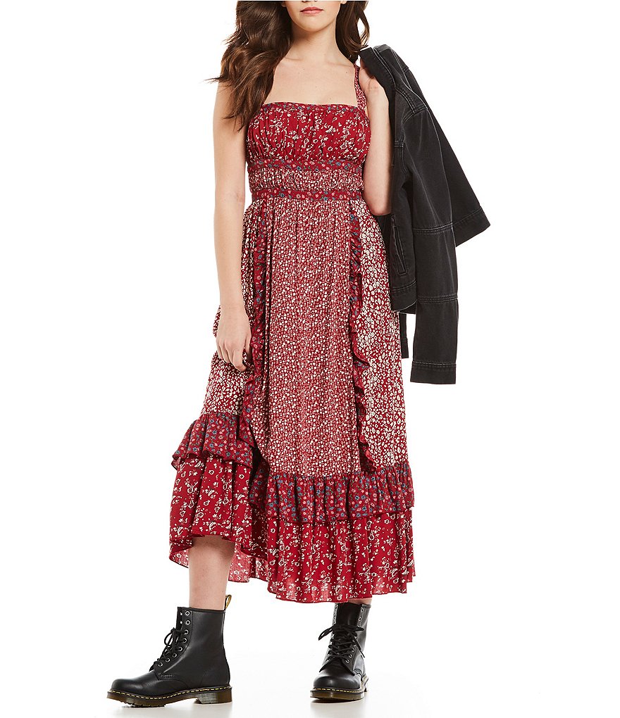 Free People Rumors Point Collar Long Sleeve Cuffed Denim Jacket