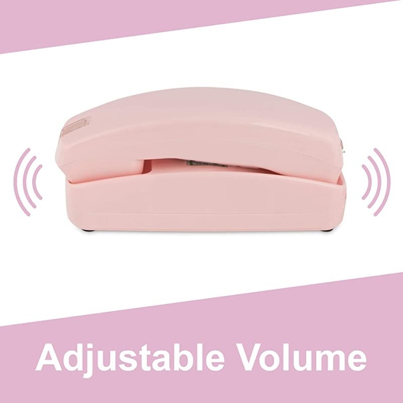 Corded Phone - Phones for Seniors - Phone for Hearing impaired - Ladies Pink - Retro Novelty Telephone + an Improved Version of The Princess Phones in 1965 - Style Big Button -