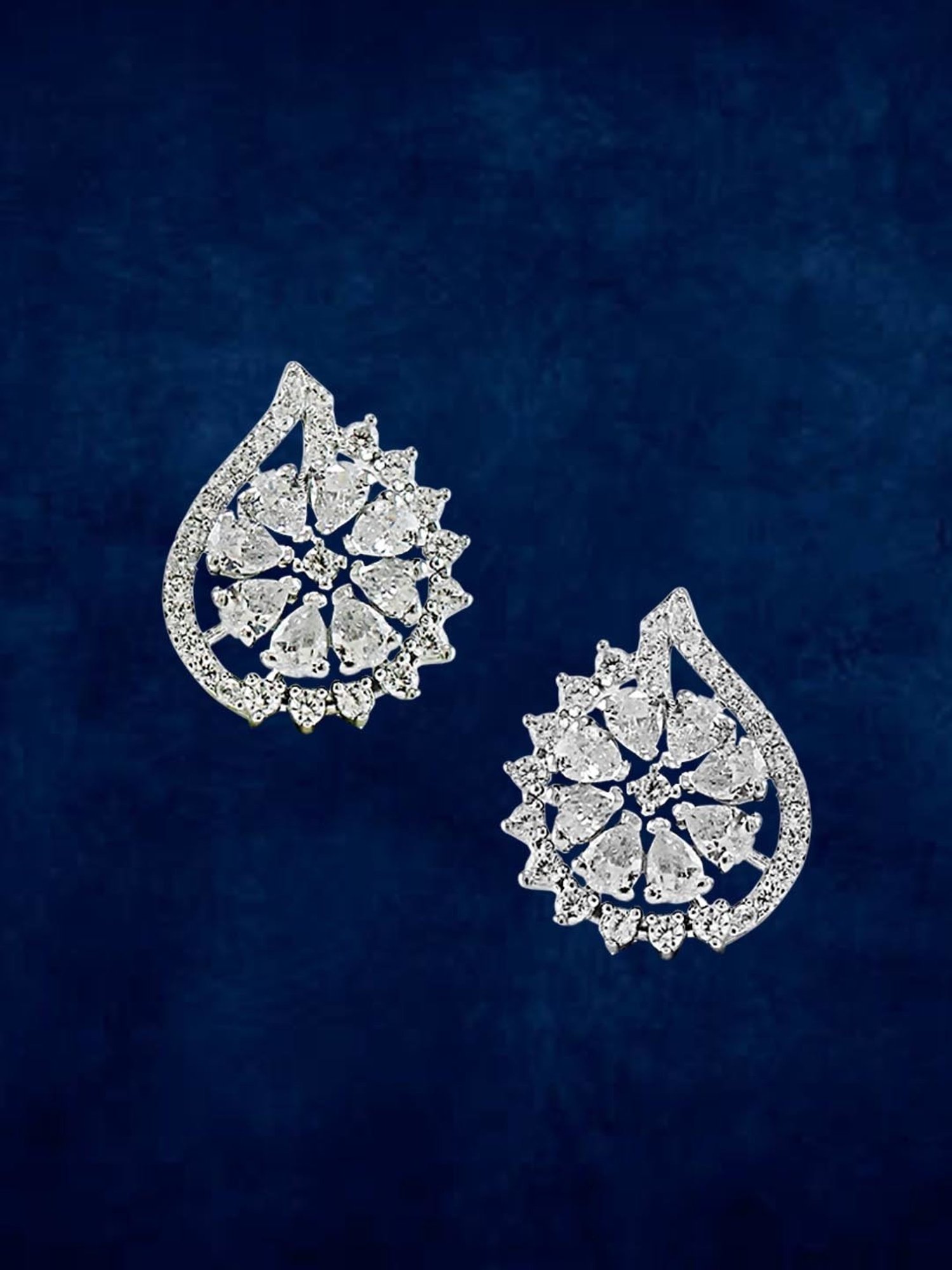 Taraash 92.5 Sterling Silver Floral Earrings for Women