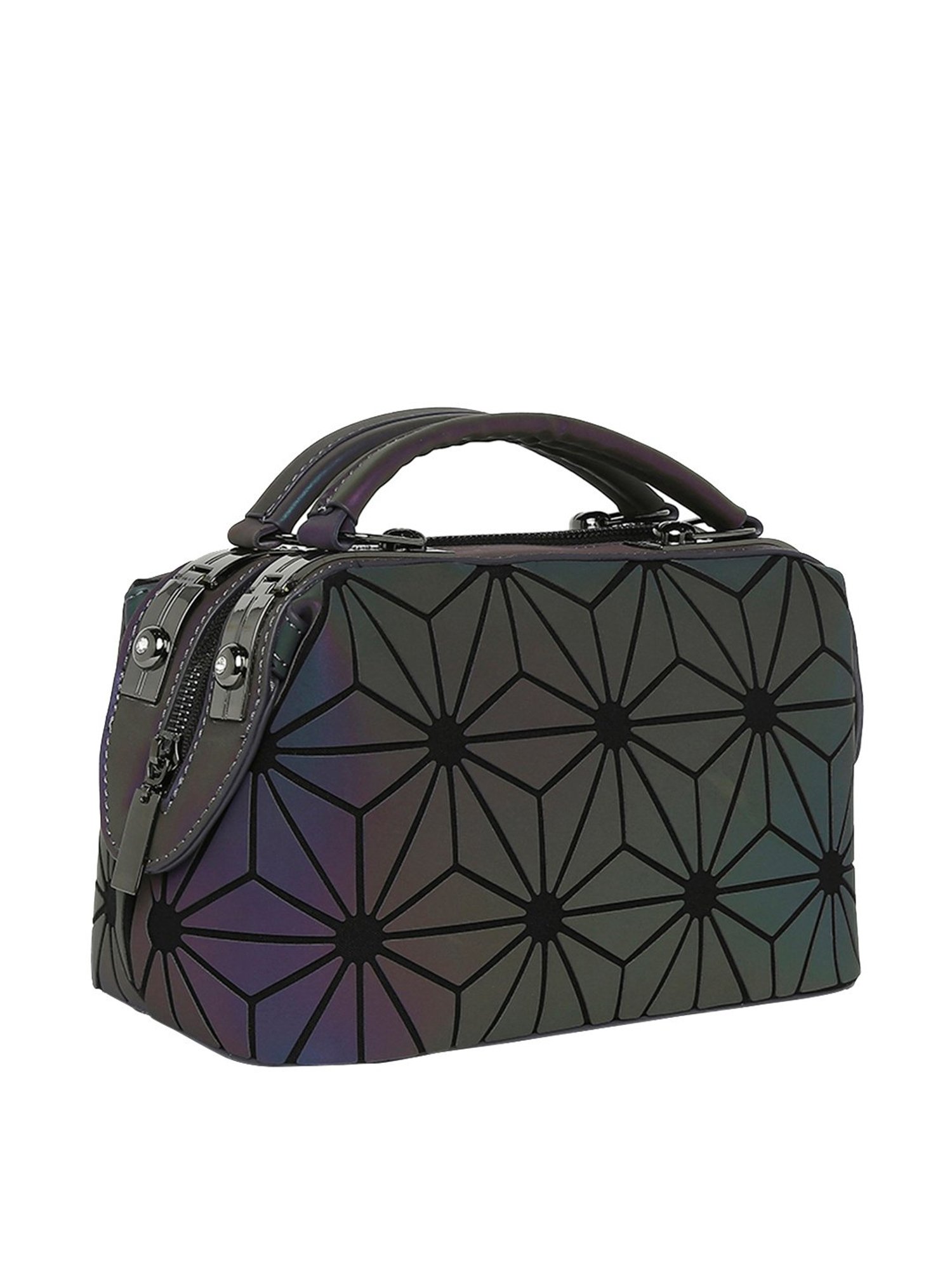 Baomi Purple Textured Medium Handbag