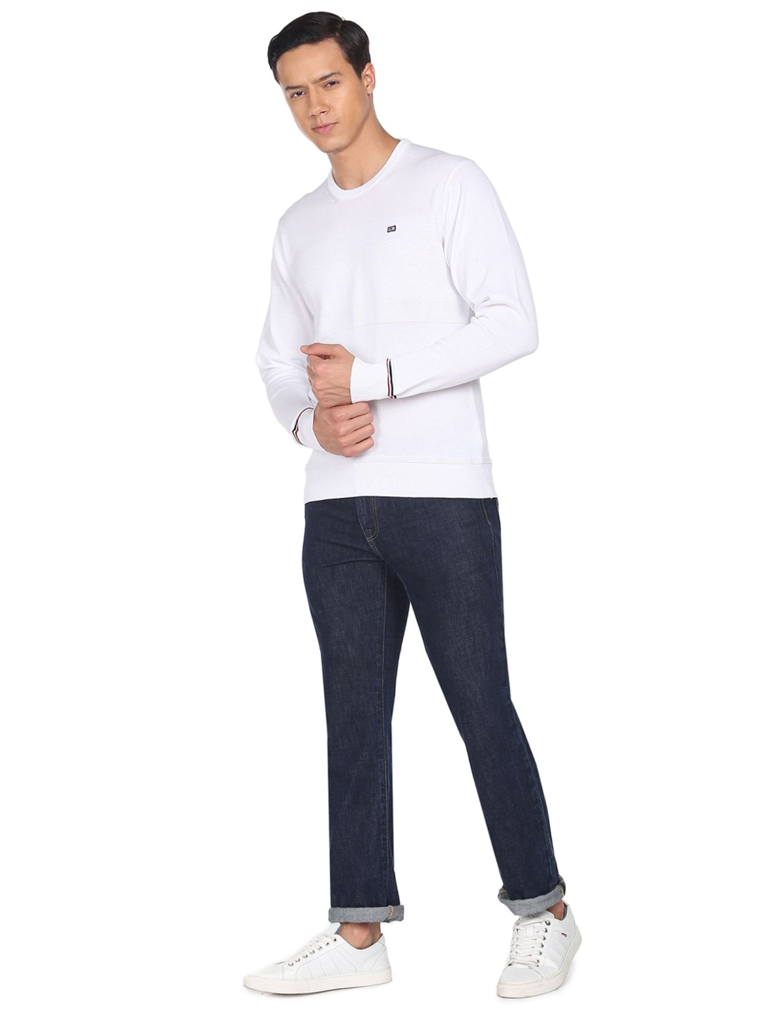 Duke Wine Self Striped Sweater