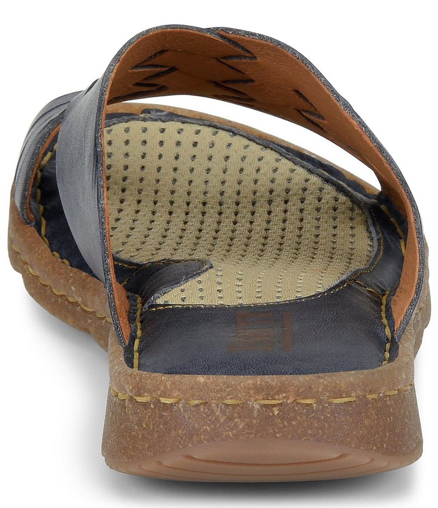 Born Basia Woven Leather Slide Sandals