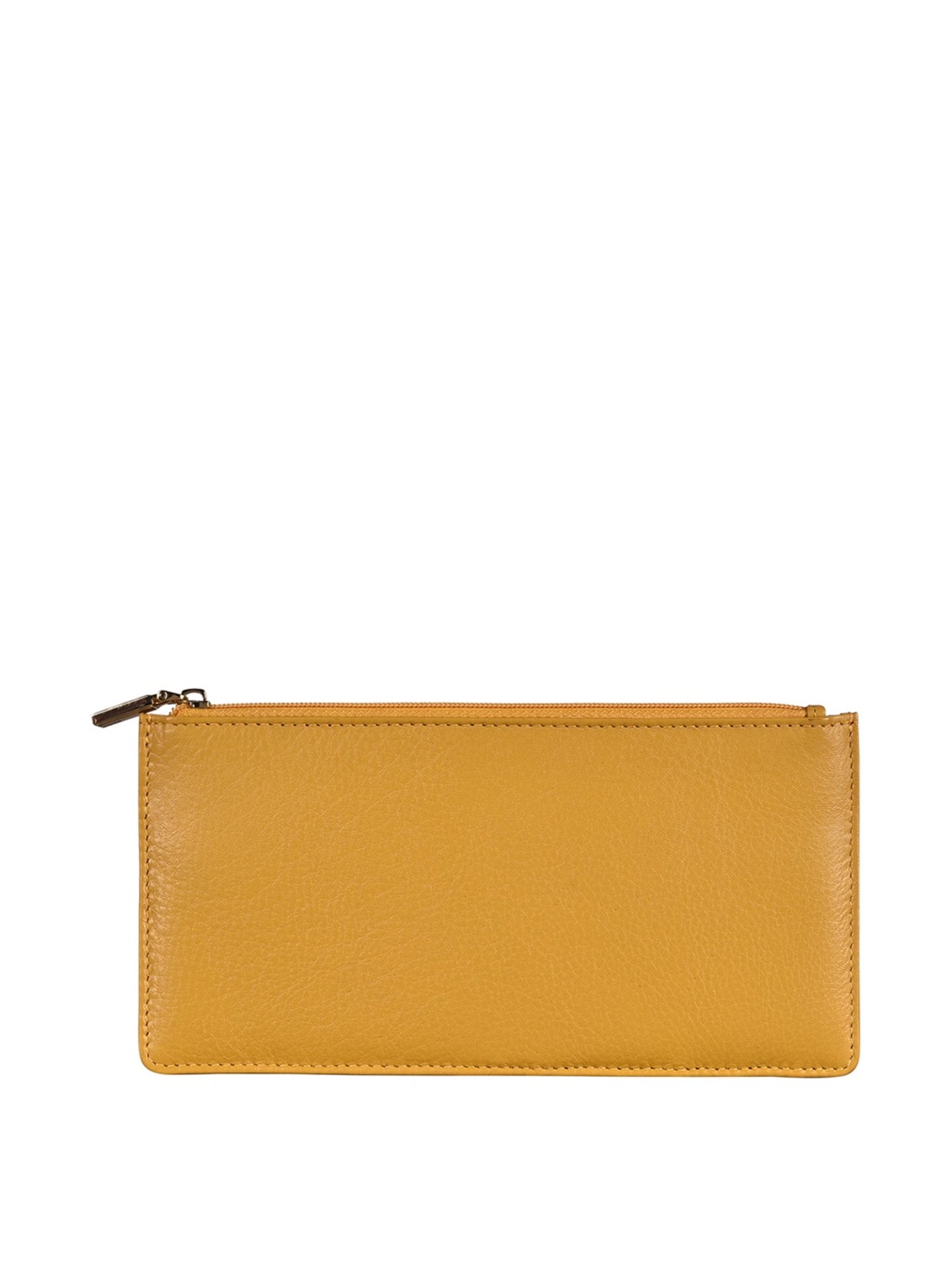 Eske Cleo Yellow Solid Bi-Fold Wallet for Women