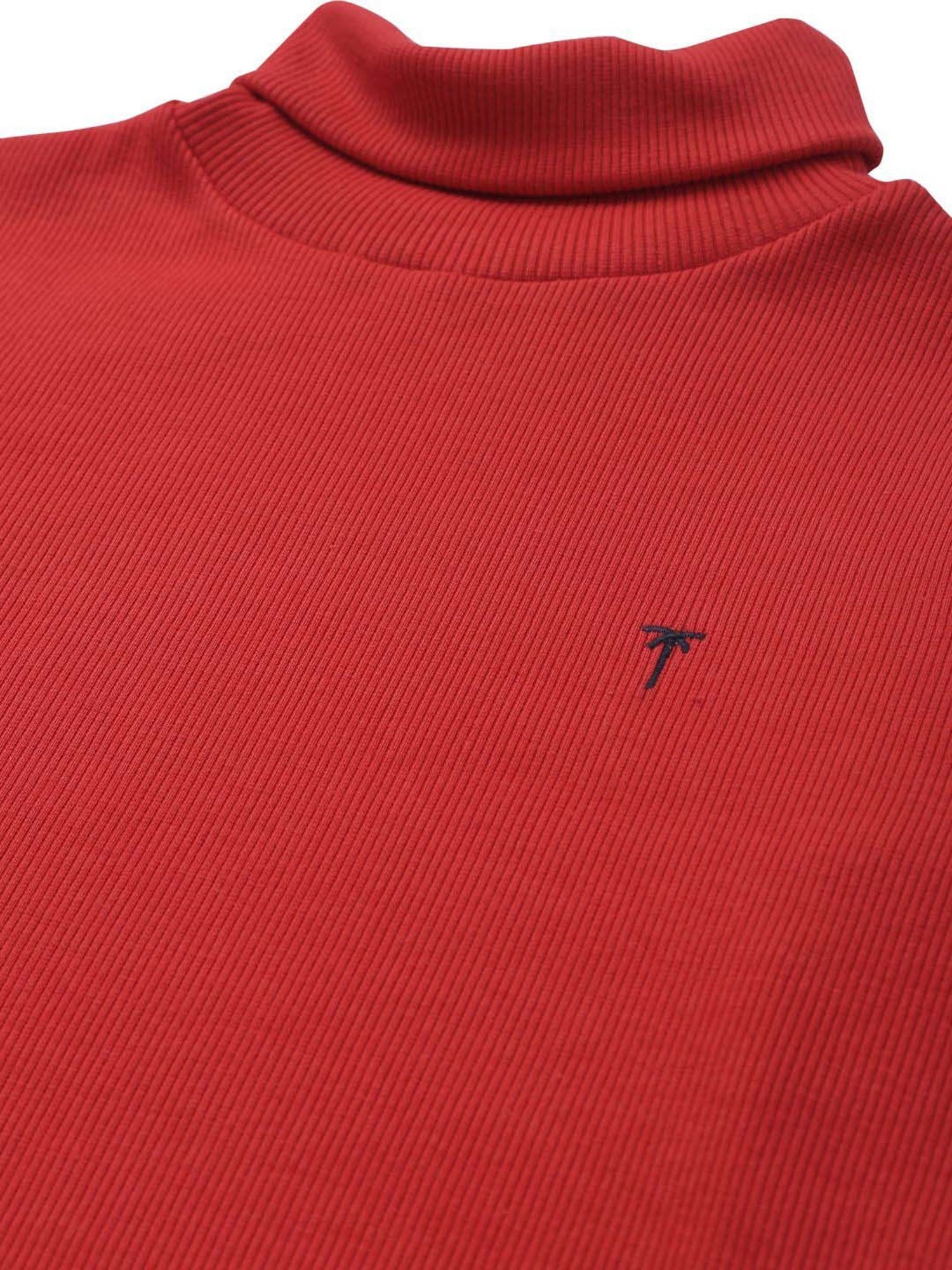 Palm Tree Kids Red Cotton Regular Fit Full Sleeves Skivvy