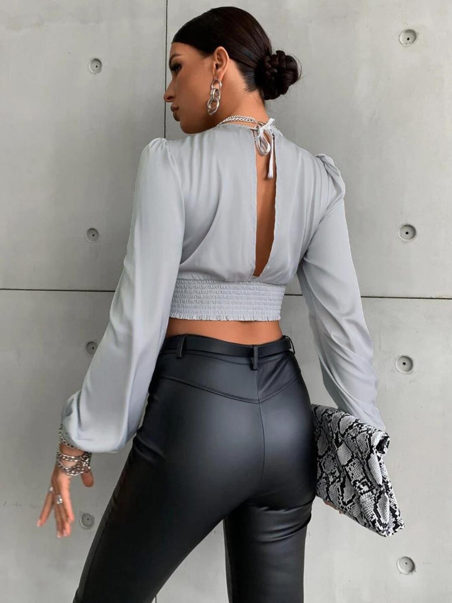 Kotty Grey Slim Fit Crop Top